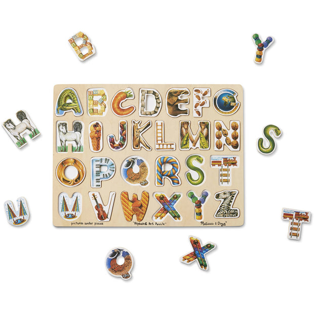 Alphabet Art Wooden Puzzle (26 pcs)