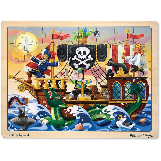 Pirate Adventure Wooden Jigsaw Puzzle With Storage Tray (48 pcs)