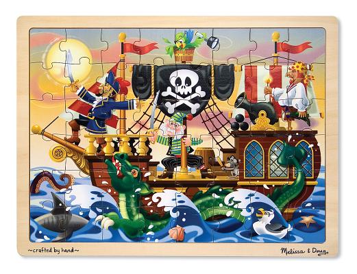 Pirate Adventure Wooden Jigsaw Puzzle With Storage Tray (48 pcs)