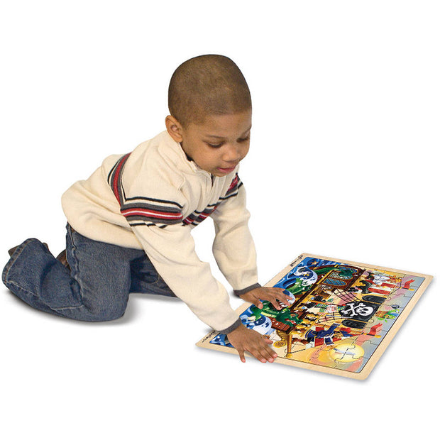 Pirate Adventure Wooden Jigsaw Puzzle With Storage Tray (48 pcs)