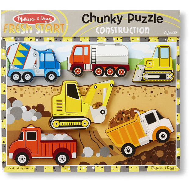 Construction Vehicles Wooden Chunky Puzzle (6 pcs)